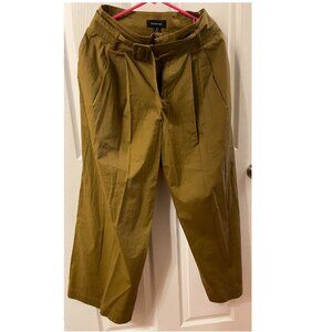 WHO WHAT WEAR WOMEN'S WIDE LEG PANT OLIVE GREEN SIZE 8